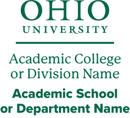 Ohio University condensed lockup for unit and department logo