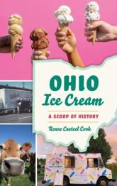Ice cream truck and ice cream cones on pink cover.
