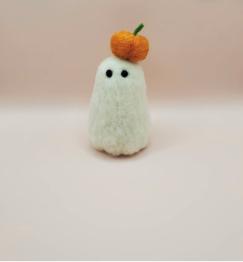 needle-felted ghost