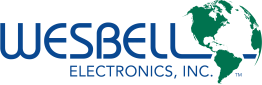 Wesbell Electronics Inc. Logo with globe