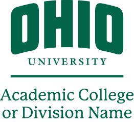 Vertical lockup of Ohio University Logo for college