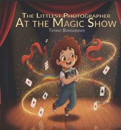 Animated little girl on stage with playing cards swirling around her.