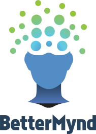 A BetterMynd logo illustration of a neck and part of a head with dots popping out of the top.