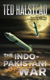Missiles flying through air in the dark with moon behind.