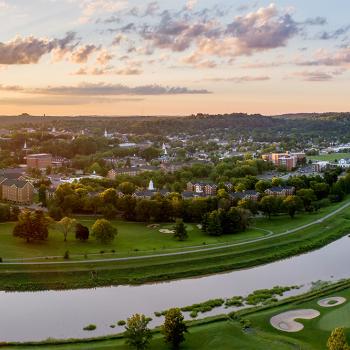 Campus aerial of Hocking River