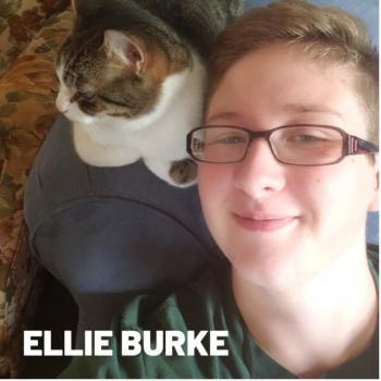 Ellie Burke with cat