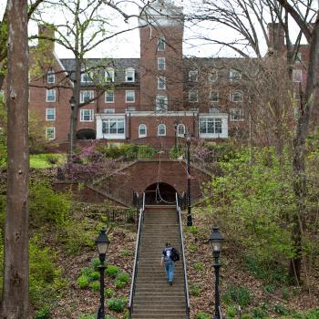 exterior of Bryan Hall in the early fall