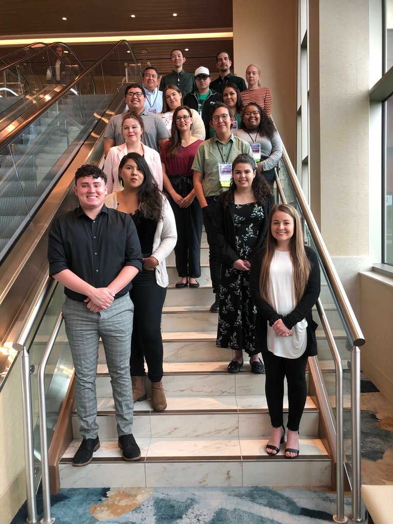 The Native American Journalism Fellowship Class of 2019 with mentors. (Caitlin Hunt second from the bottom on the right)
