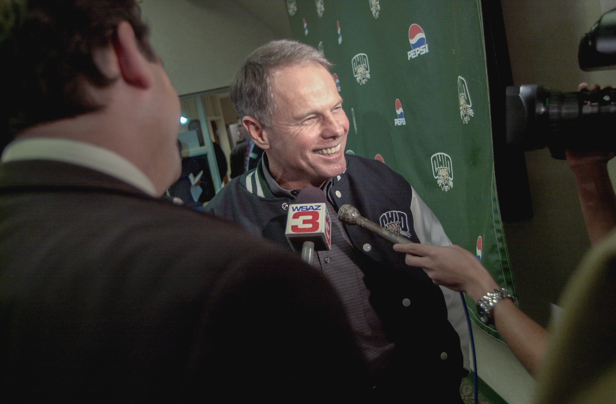 Frank Solich speaks to the media during his introductory press conference in December 2004. 