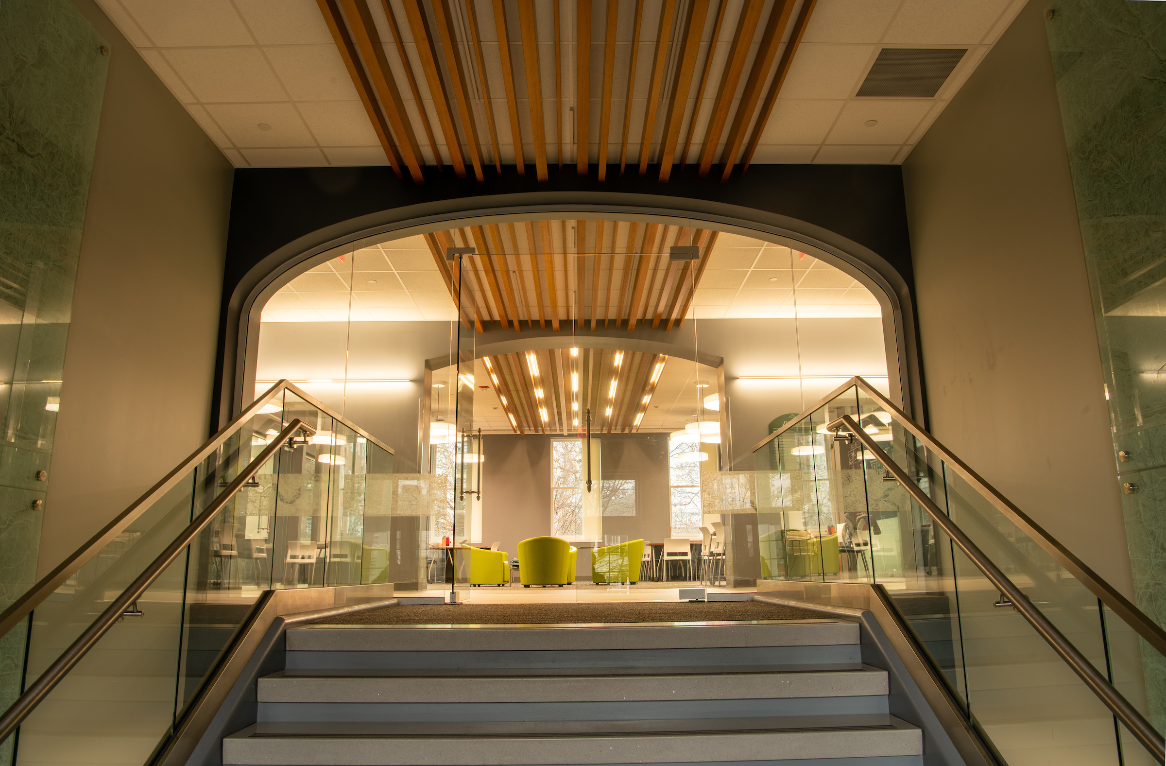 The foyer of Ellis Hall after renovation.