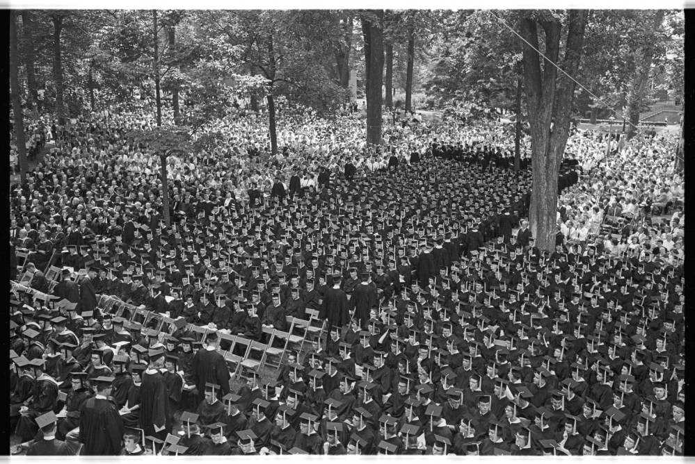 1964 Commencement on College Green