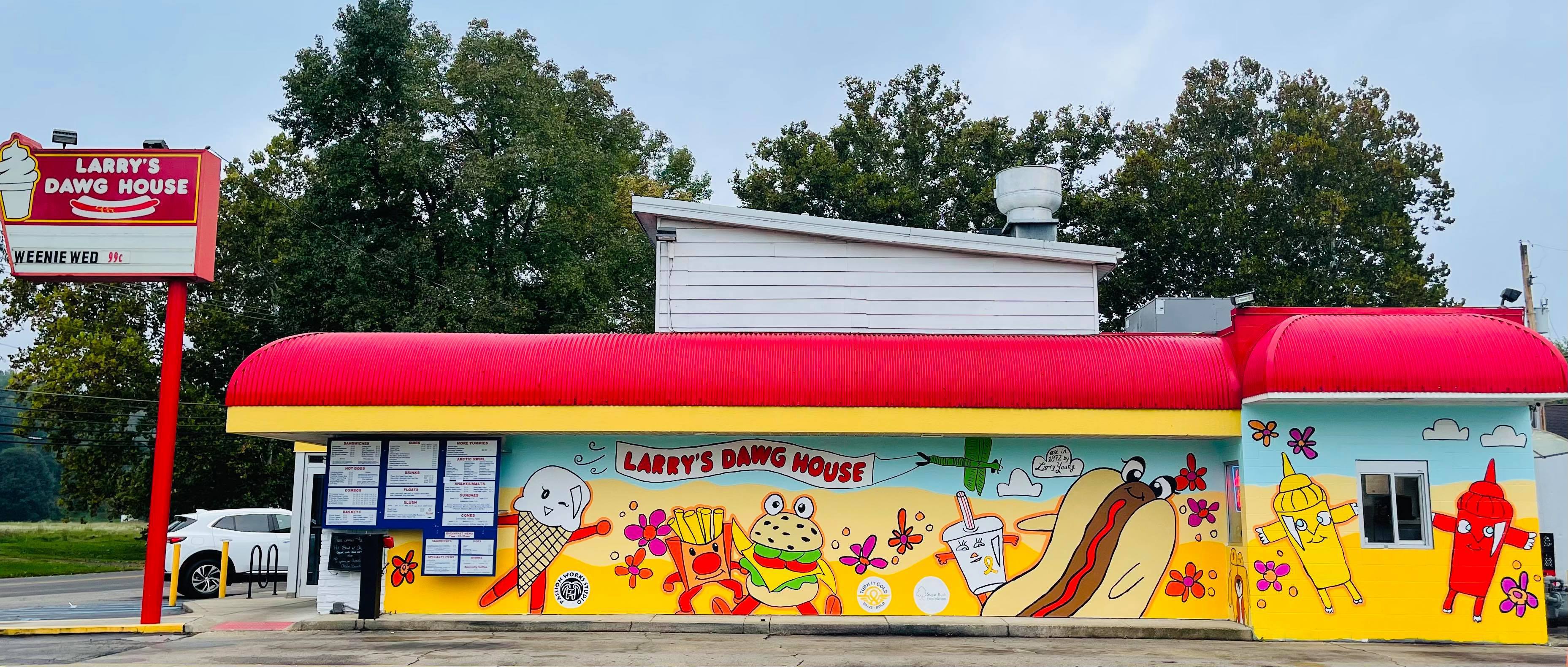 Iconic Larry's Dawg House Turns it Gold for childhood cancer awareness