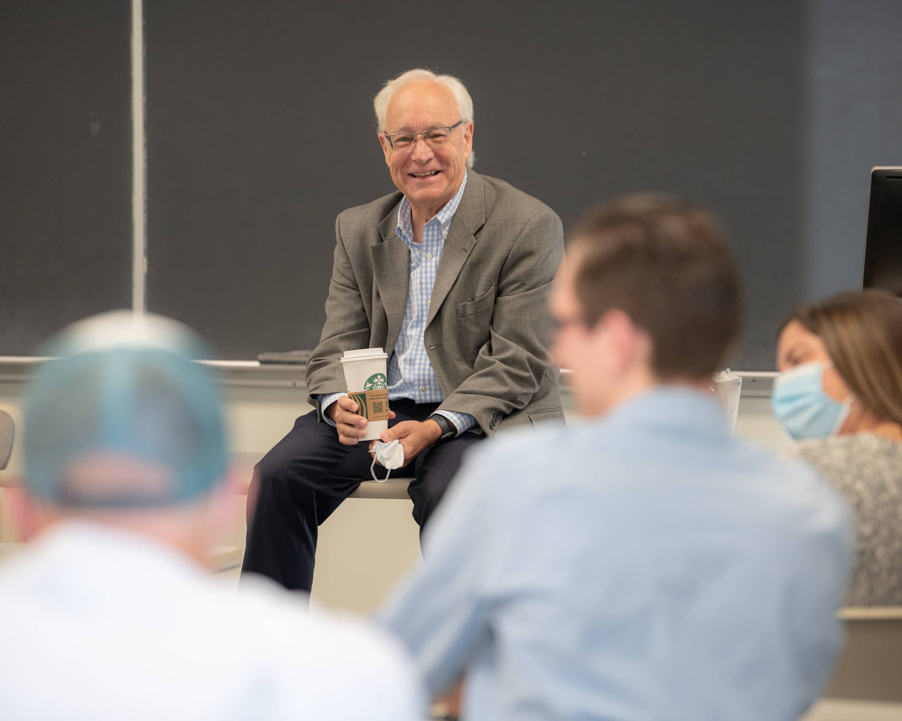 Pres. Sherman interacted with faculty, staff and students, along with members community, in informal - and often lively – conversation, as pictured here at OHIO Lancaster.