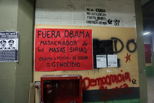 Posters and stenciling at the University of Buenos Aires 