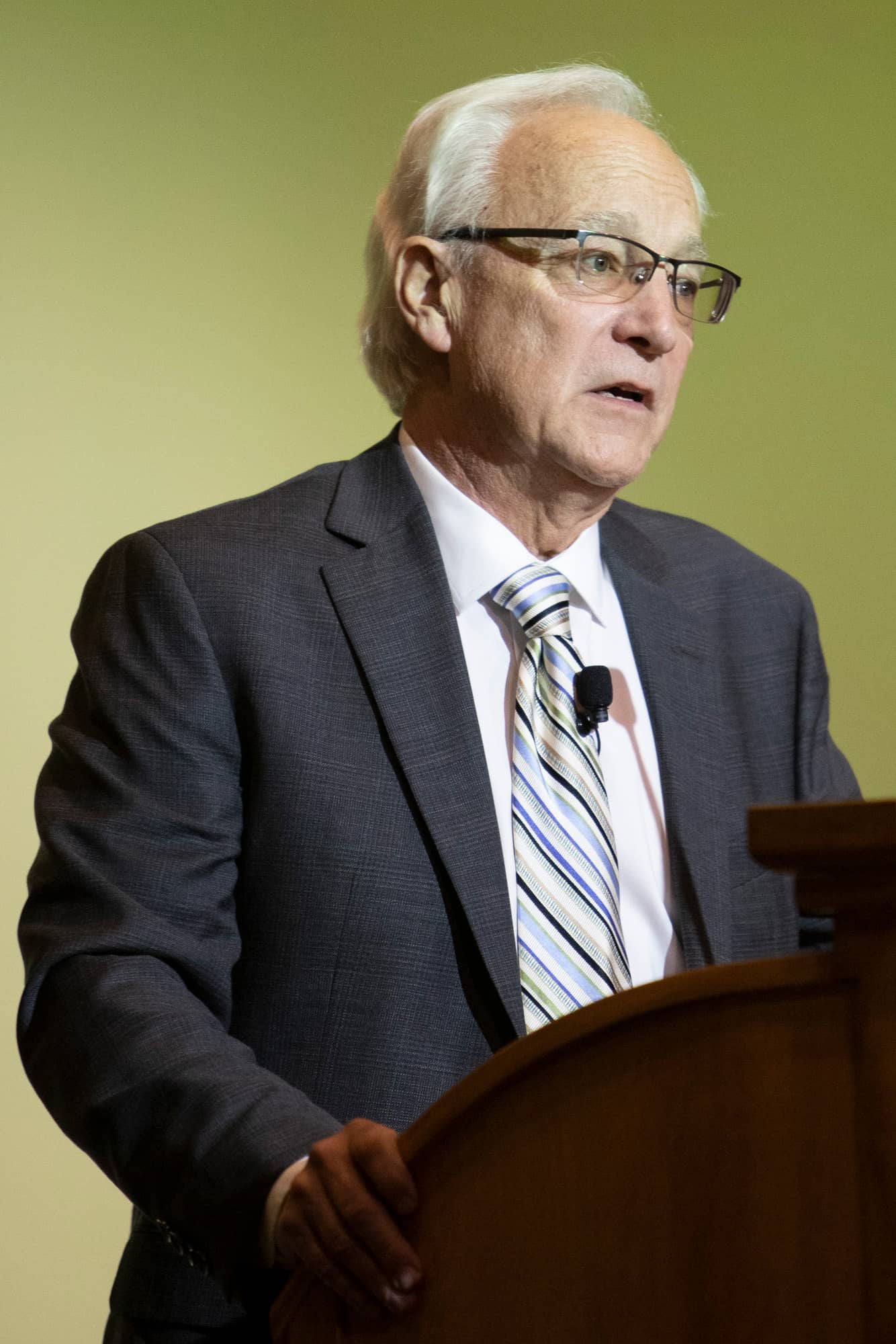 President Hugh Sherman congratulated Distinguished Professor Steven Evans