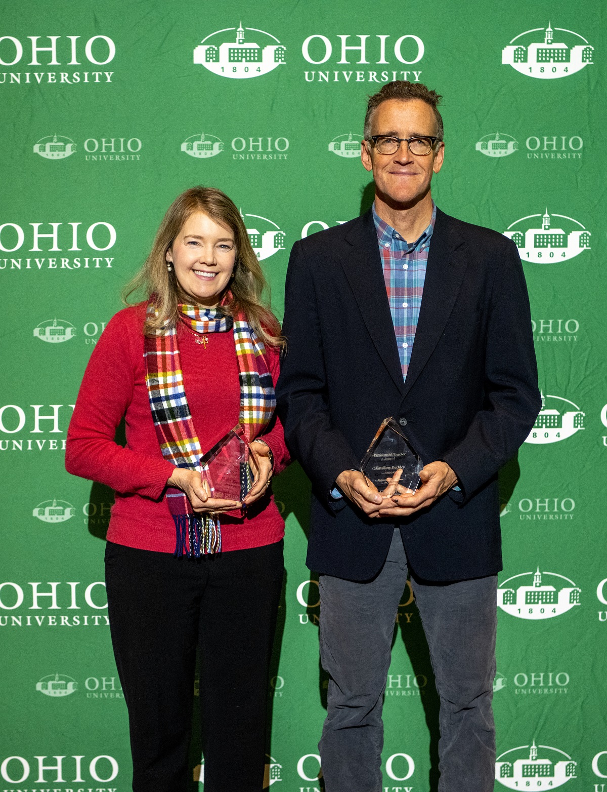 The winners of the 2020 Presidential Teacher Award Linda Rice and Geoff Buckley.