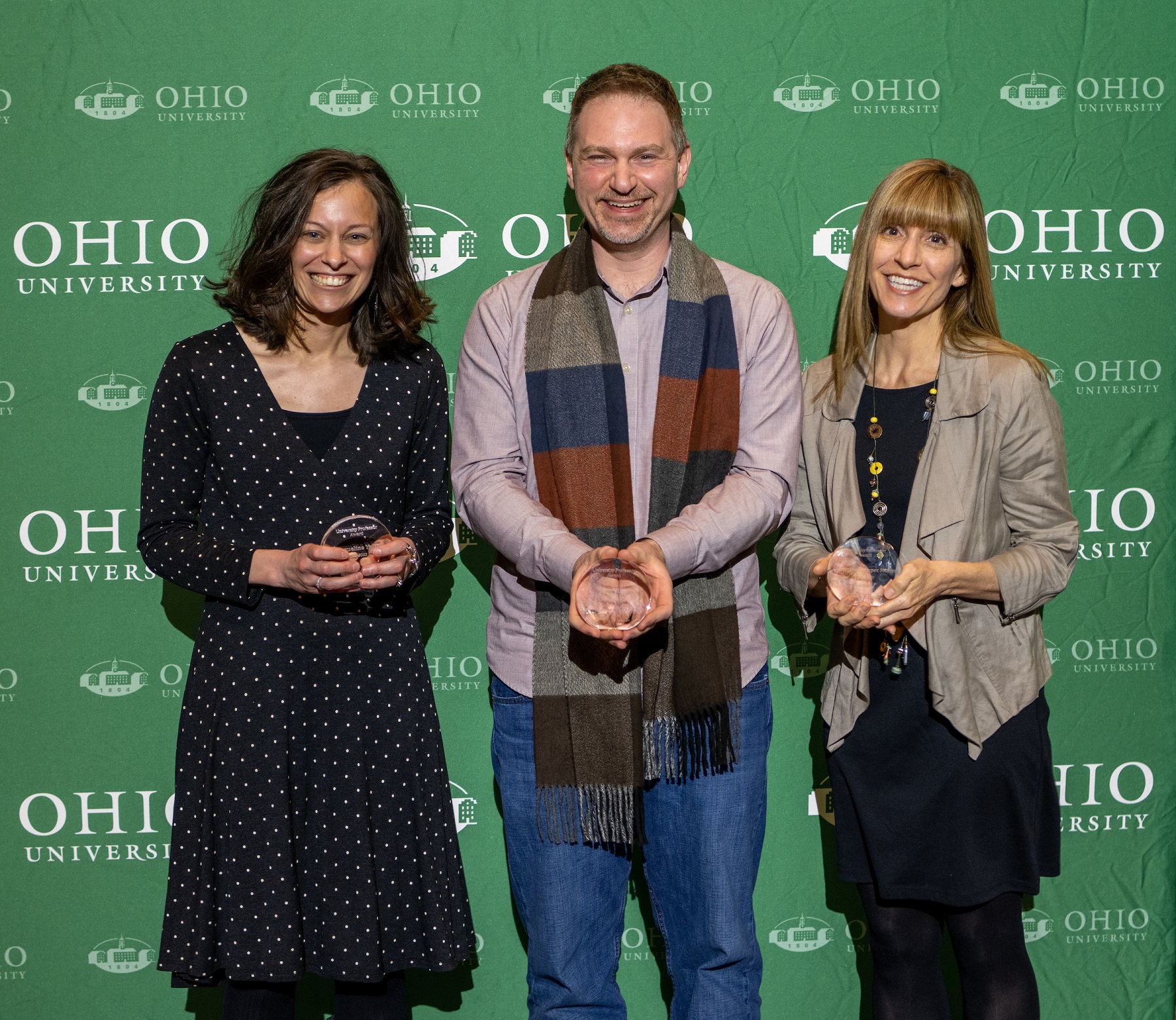 The winners of the 2022-23 University Professor Awards Jacqueline Yahn, Tony Vinci , and Christi Camper Moore