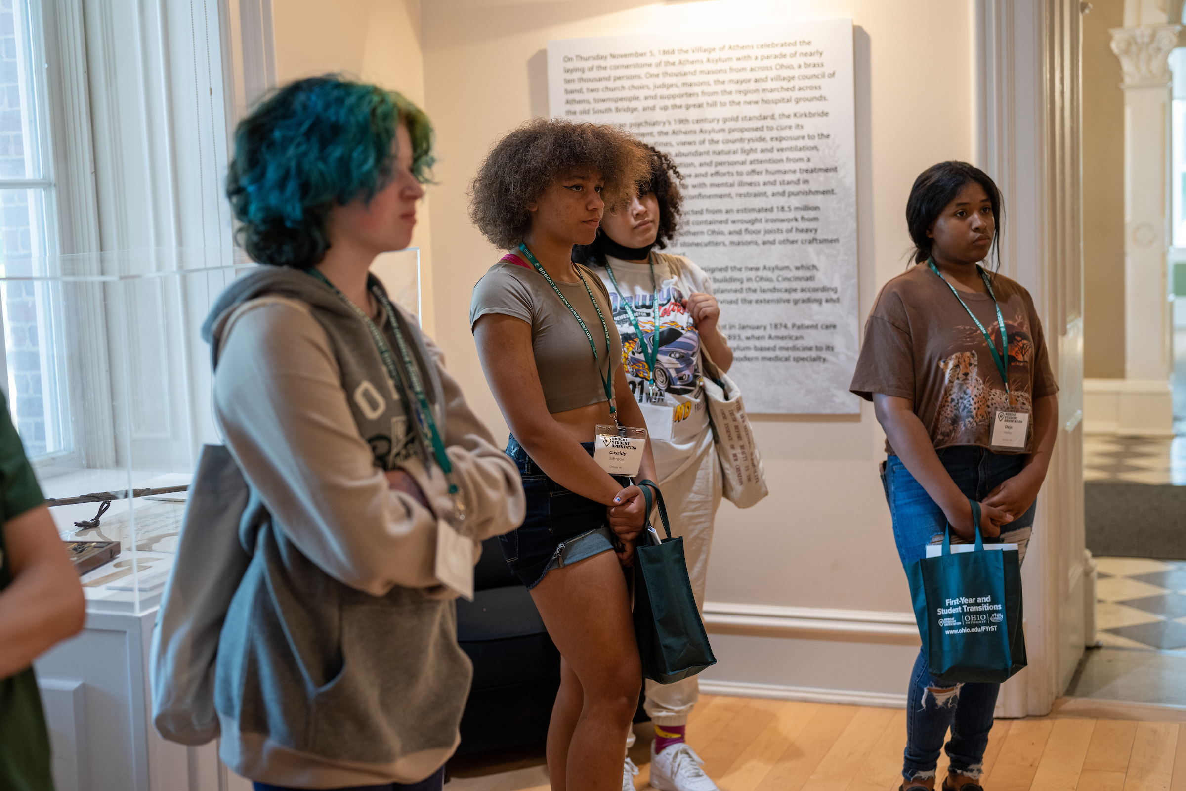 A group of Sibling Orientation students are shown at the Kennedy Musuem