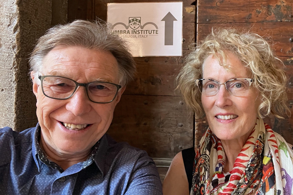 Drs. David Bell and Theresa Moran at the Perugia Food Conference in Italy