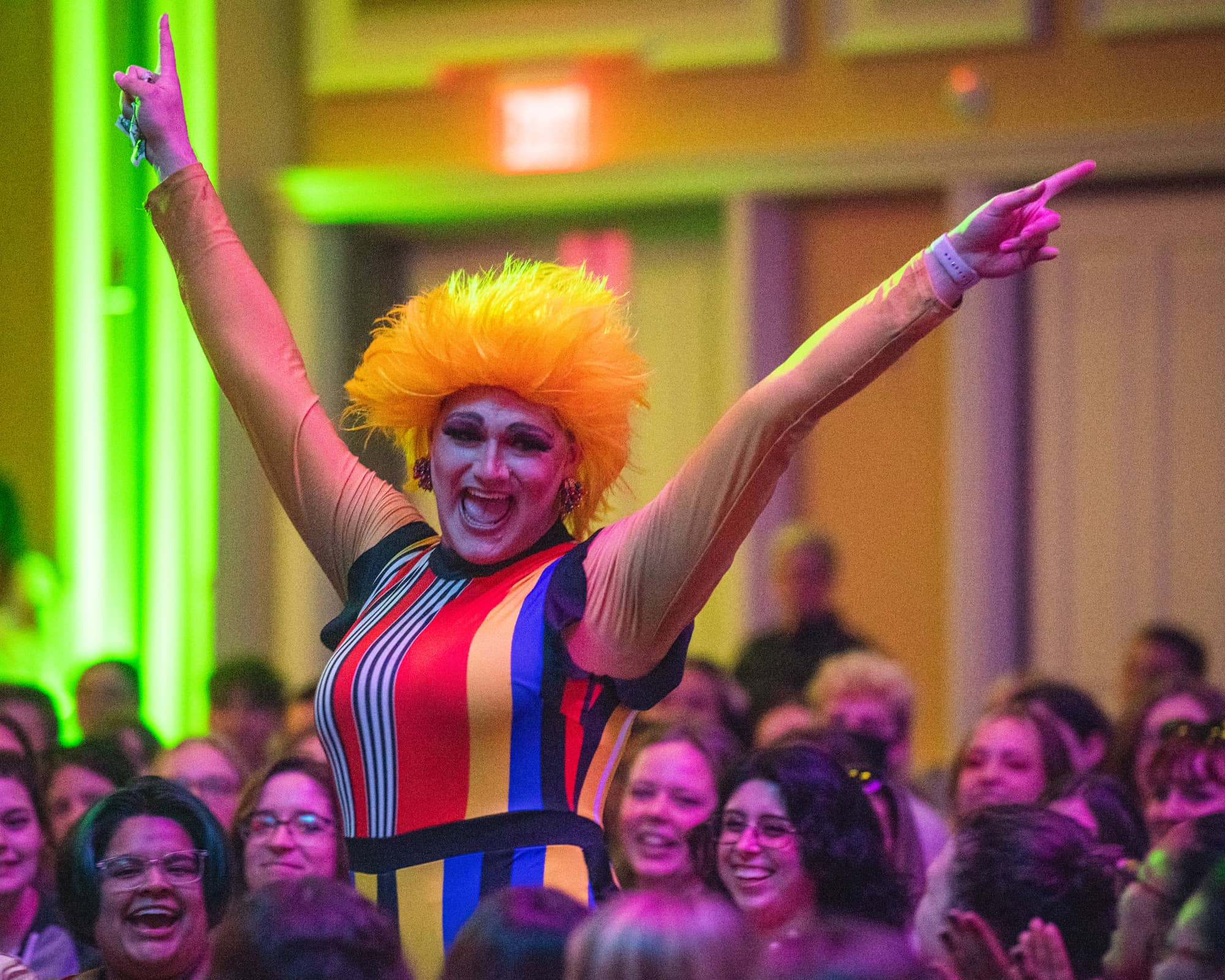 Students enjoy the annual Drag Show  at the Baker Ballroom.