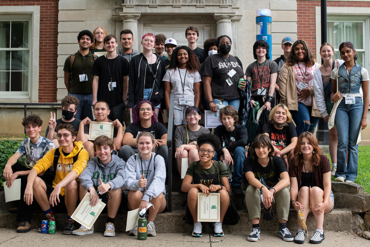 High school students attending the High School Media Workshop on Ohio University's campus