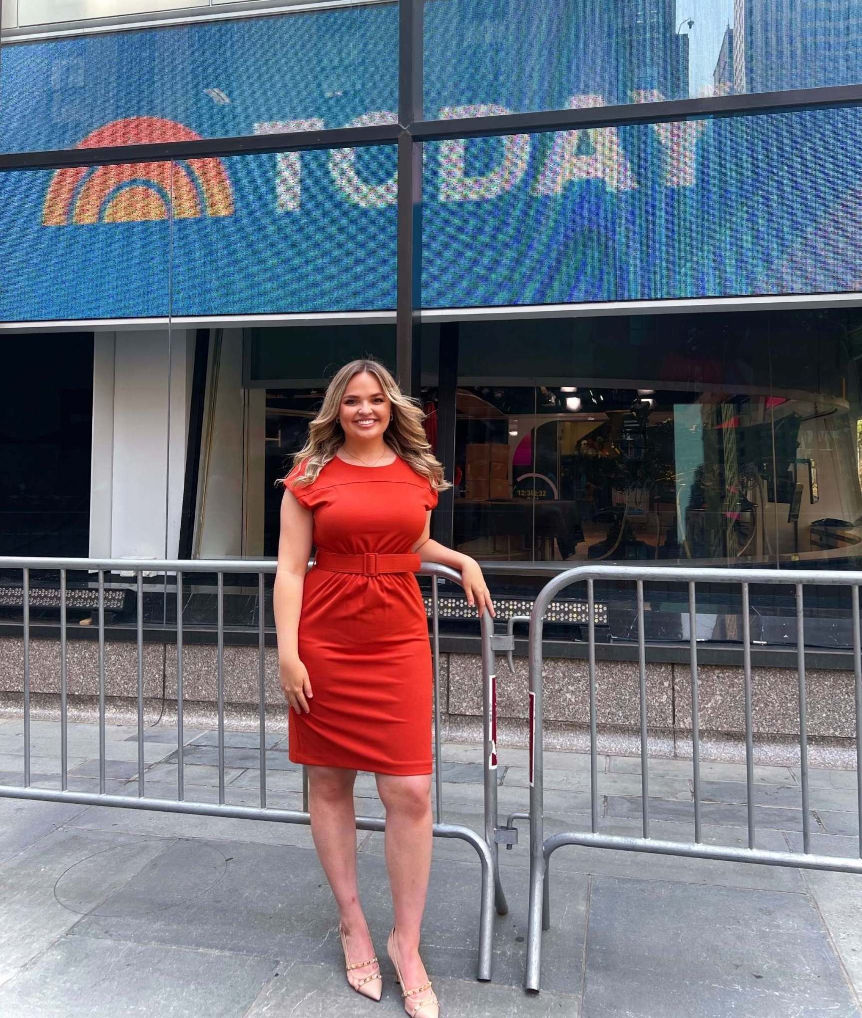 Photo of Ohio University student Lexi Lepof outside of the Today Show.