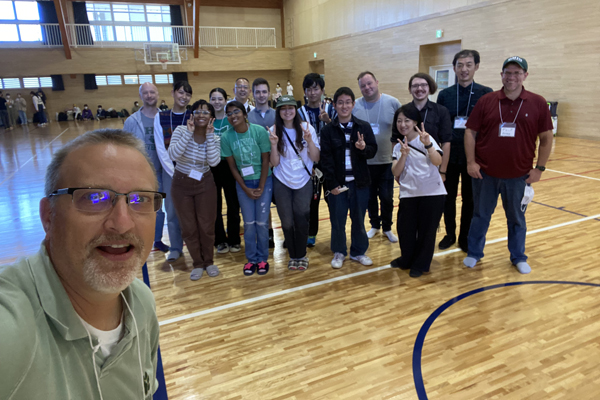Chris Thompson with Iwate volunteer faculty, students and alumni from OHIO, Chubu, and Iwate Prefectural University.