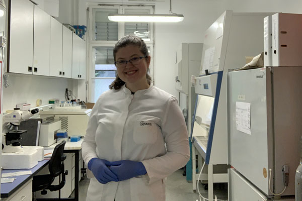 Riley Zielinski in the lab in Berlin.