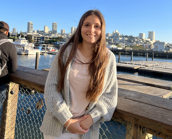 Taylor Vickers on the San Francisco waterfront where the sailors boardinghouses once stood.