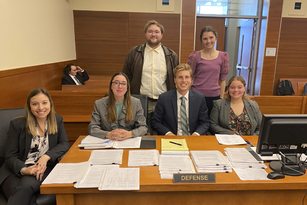 From left, sitting is Megan Taylor, Karmen Kirker, Nick Bohuslawsky, and Sydney Gross; standing, Tyler Ottersbach and Emily Green.
