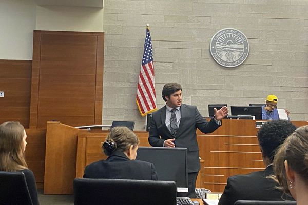Lincoln Schaff delivers his closing argument.