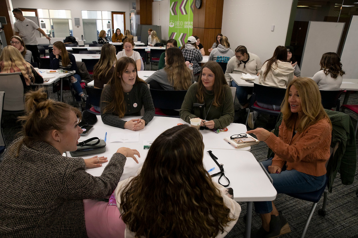 OHIO students are shown at a Women Entrepreneurship Week  event