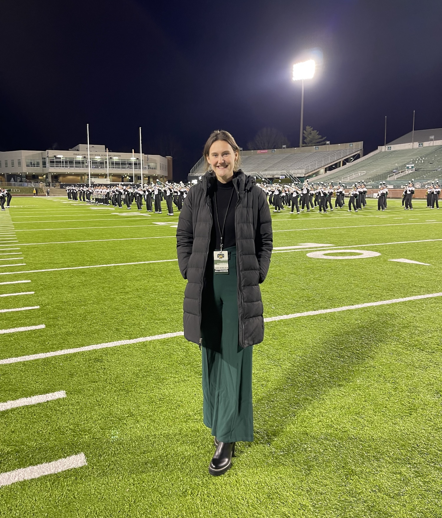 Taylor Strnad working with the Ohio University Athletics Department.