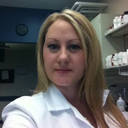 Dr. Kelly McCall in the lab in 2012.