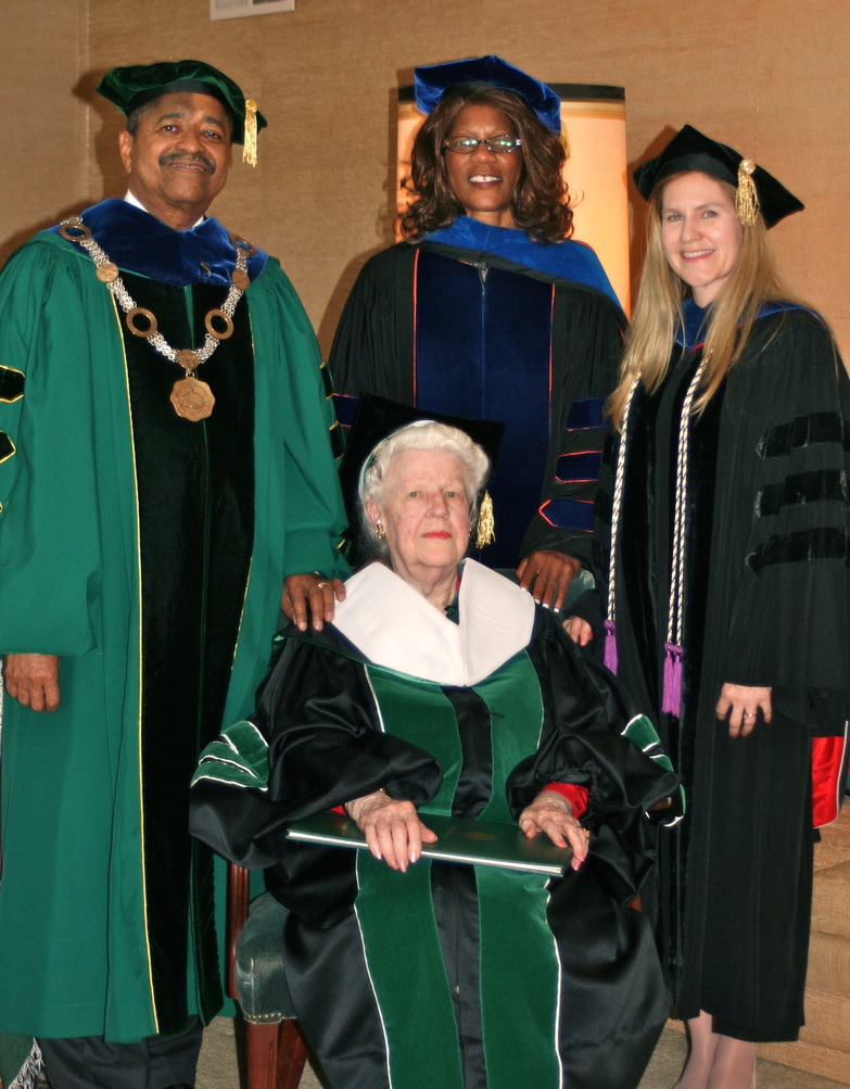 Dr. Violet Patton receives her honorary doctorate.