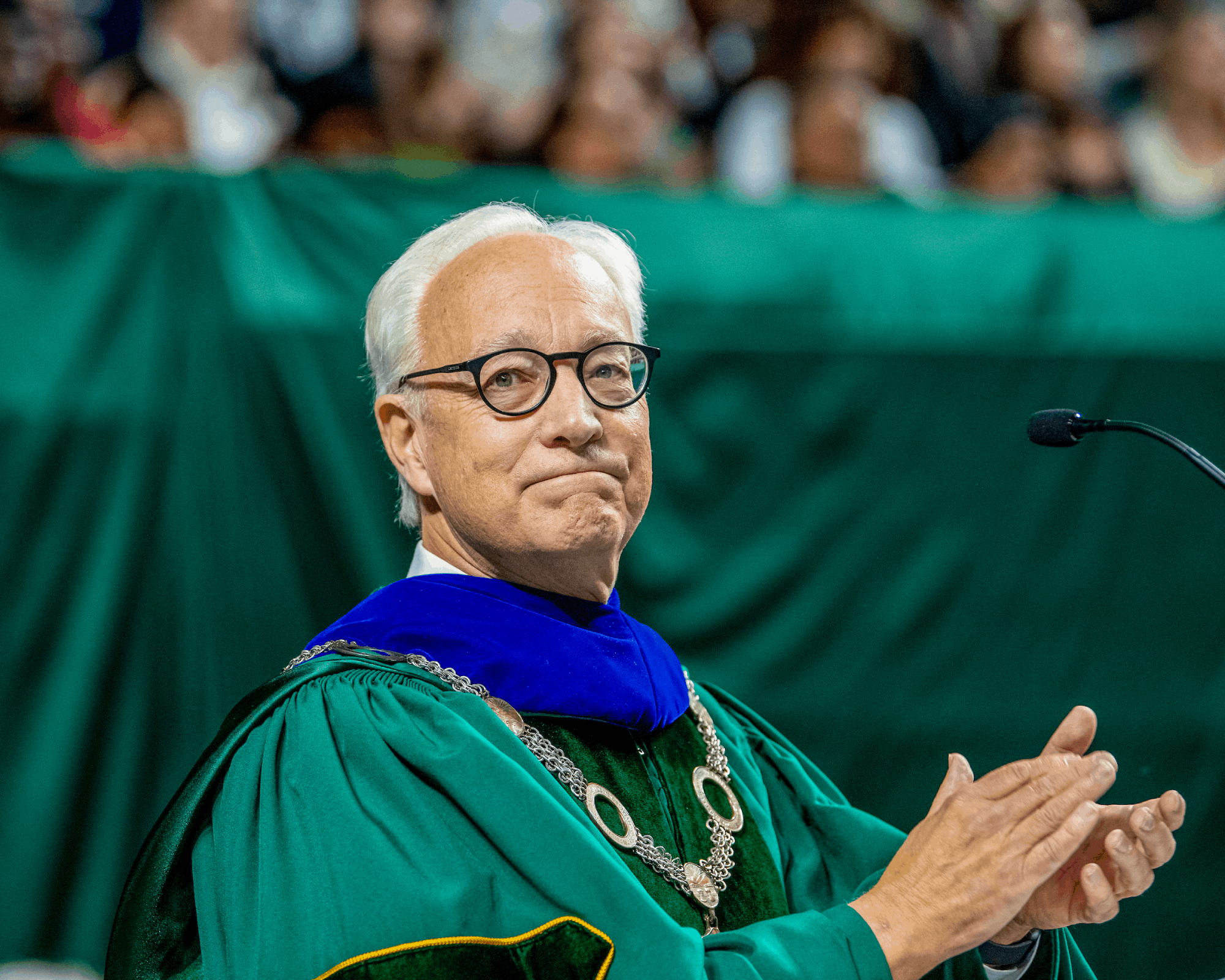 President Hugh Sherman of Ohio University speaks at the fall graduation ceremony.