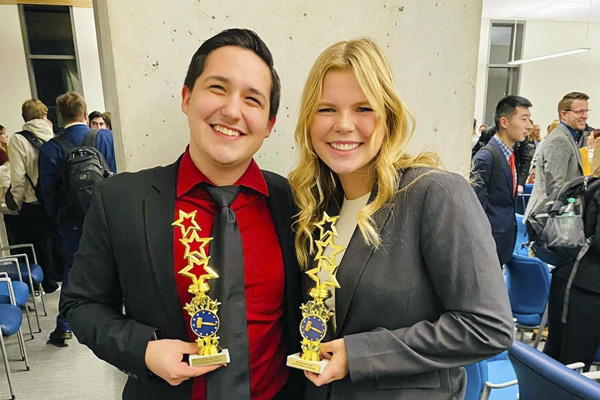 First-year students Robertson Walker and Ava Poling won outstanding attorney award