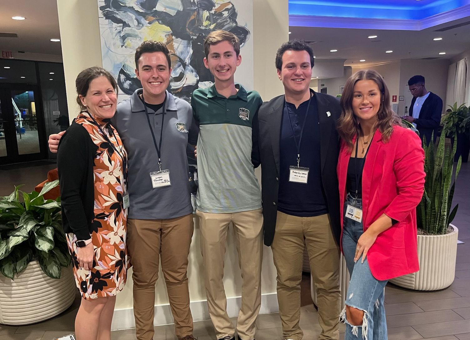 The OHIO  team of Roberto Lemus, Ian Lindstrom, Logan Thompson and Lily Wittman is shown with faculty advisor Annie Valeant .