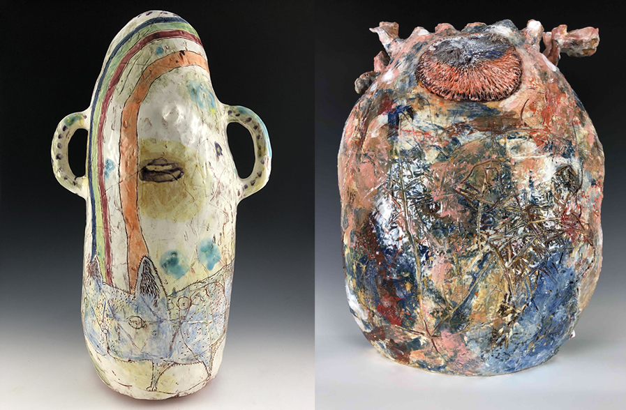 two ceramics vessels created by St. John