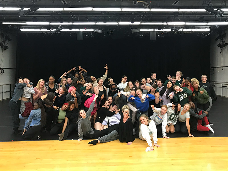 large group photo with school of dance students fall 2023