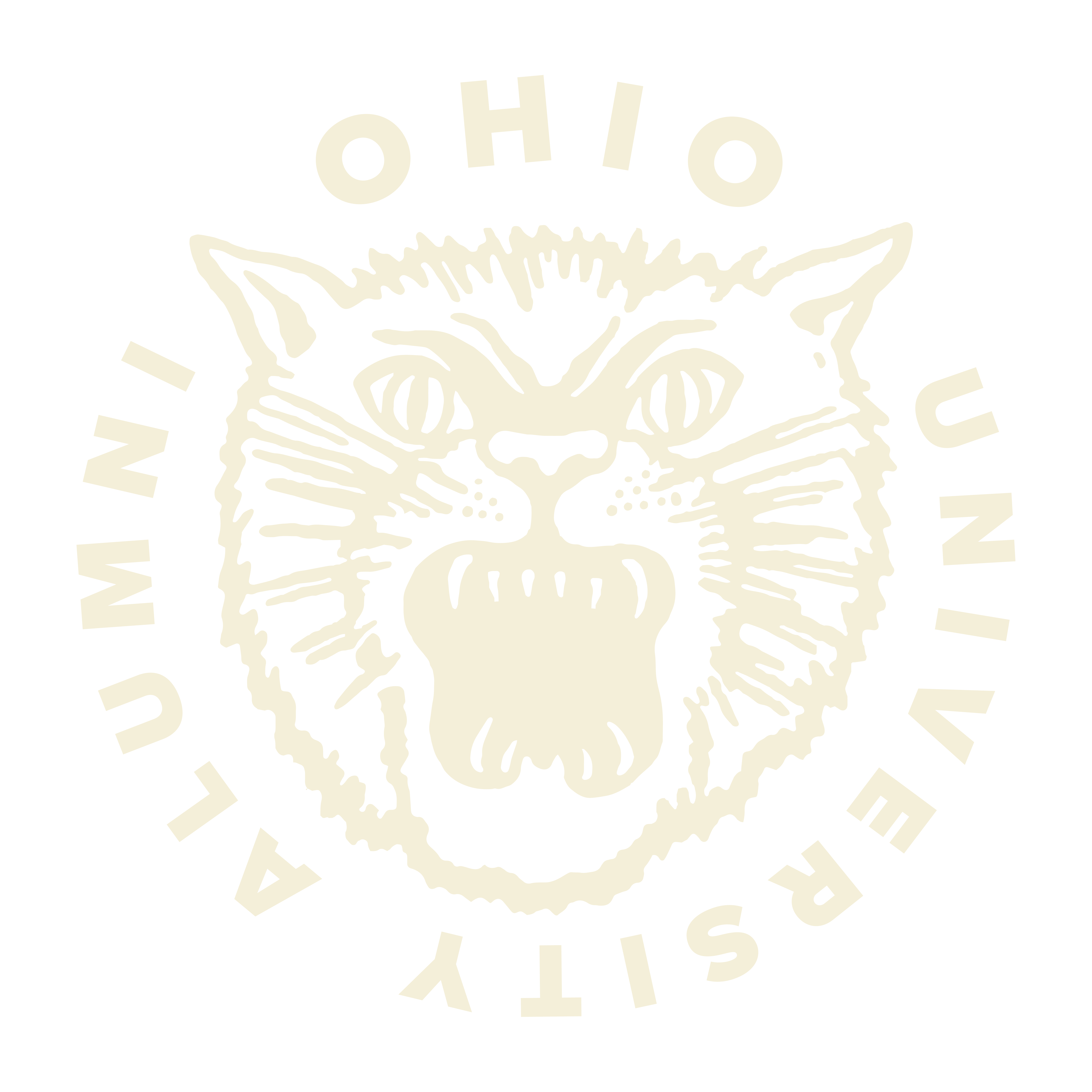 Ohio University Marching Badge with stylized bobcat
