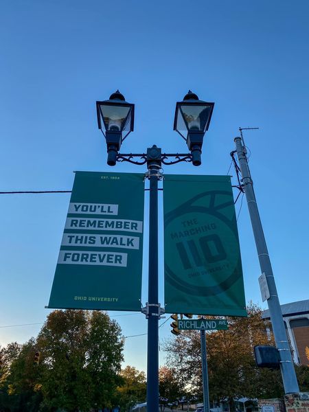 OHIO branded banner that reads you'll remember this walk forever