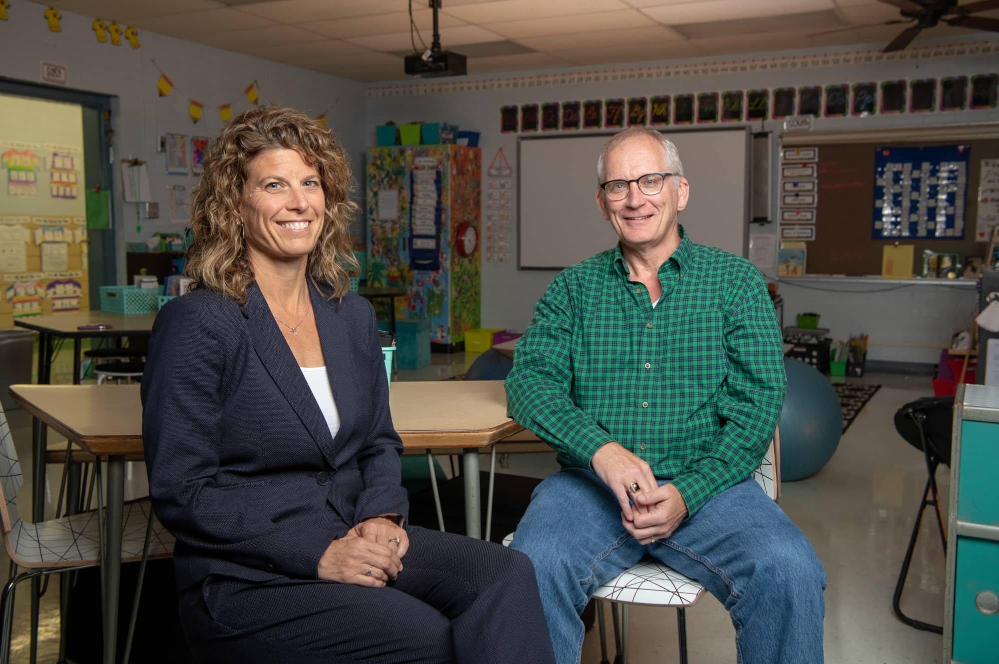 Arts and Sciences Professor of Psychology Julie Owens, Ph.D., and Distinguished Professor of Psychology Steven Evans