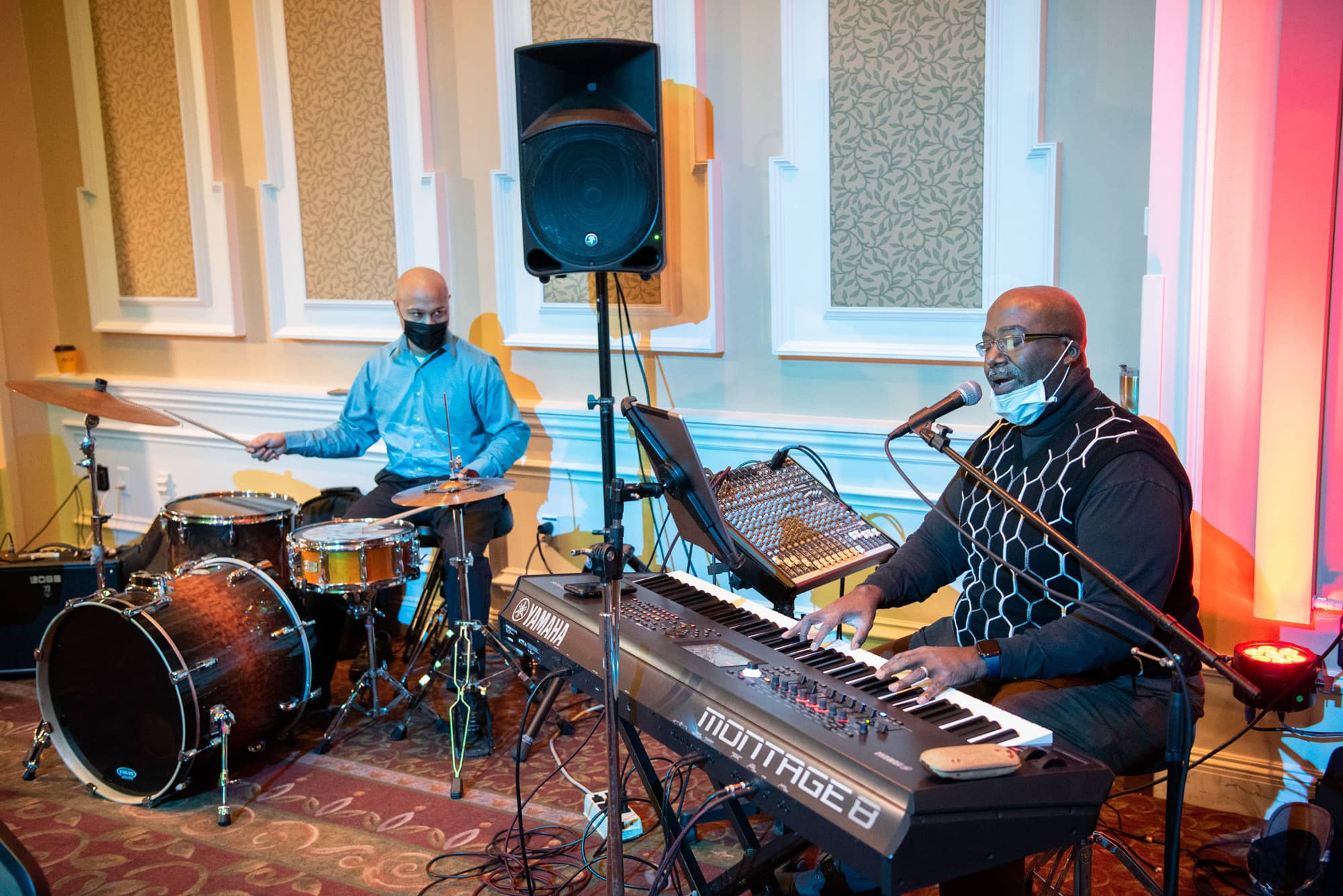A band plays while brunch-goers take their seats at the Martin Luther King Brunch on Saturday, Jan. 22, 2022.