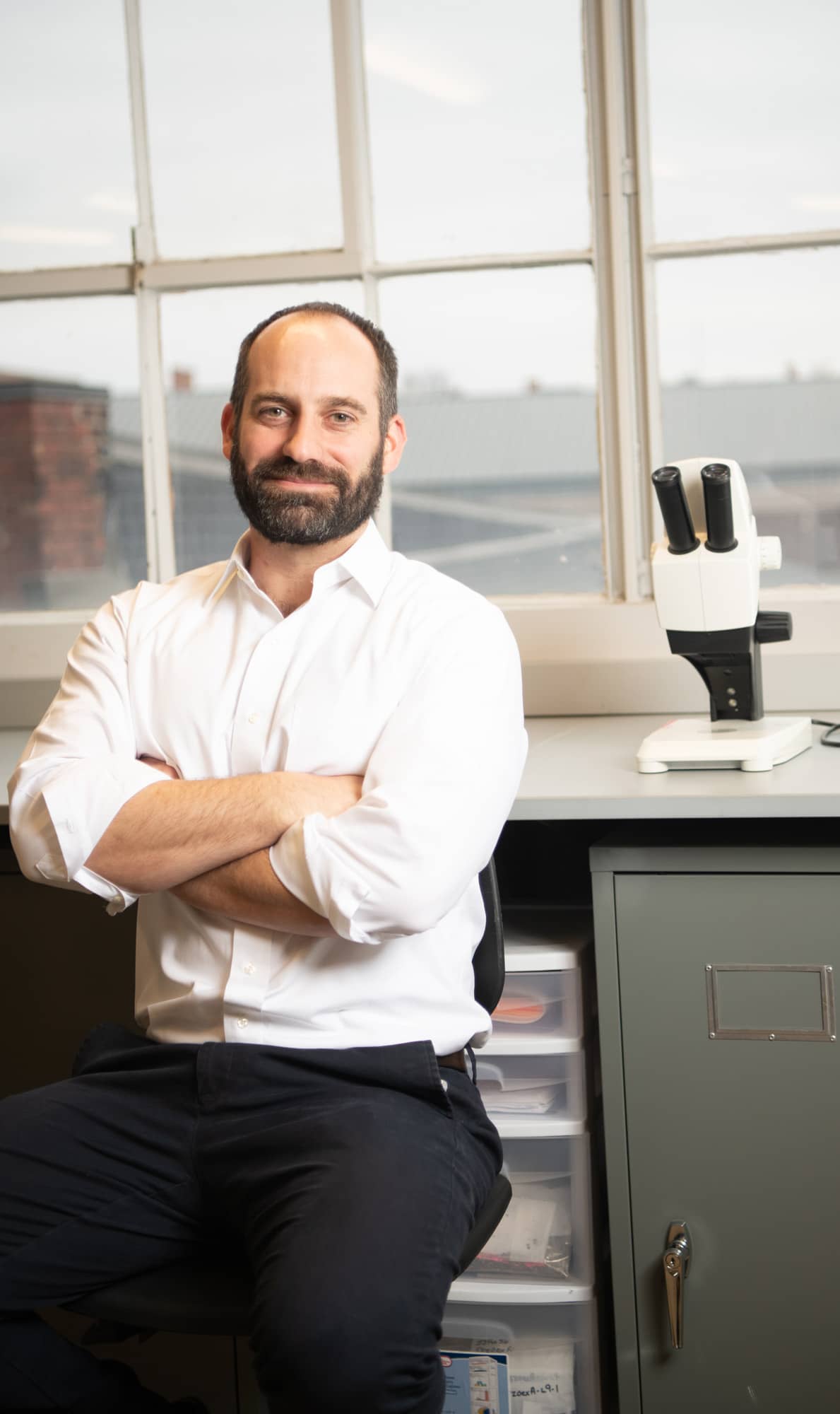 Dr. Joe Gingerich in his lab at Ohio University. 