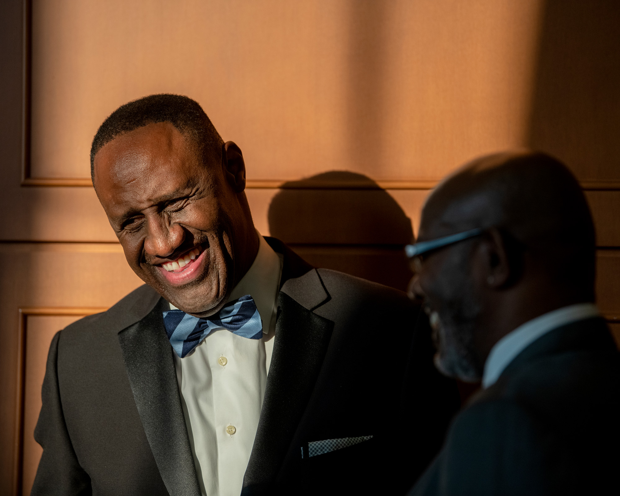 After months of planning, Dell Robinson, BSPE ’88, is all smiles at the BAR Gala. Robinson and fellow OHIO graduate Ashley Ferguson, BSJ ’06, co-chaired the 2022 BAR planning committee, composed of alumni, students, faculty and staff.