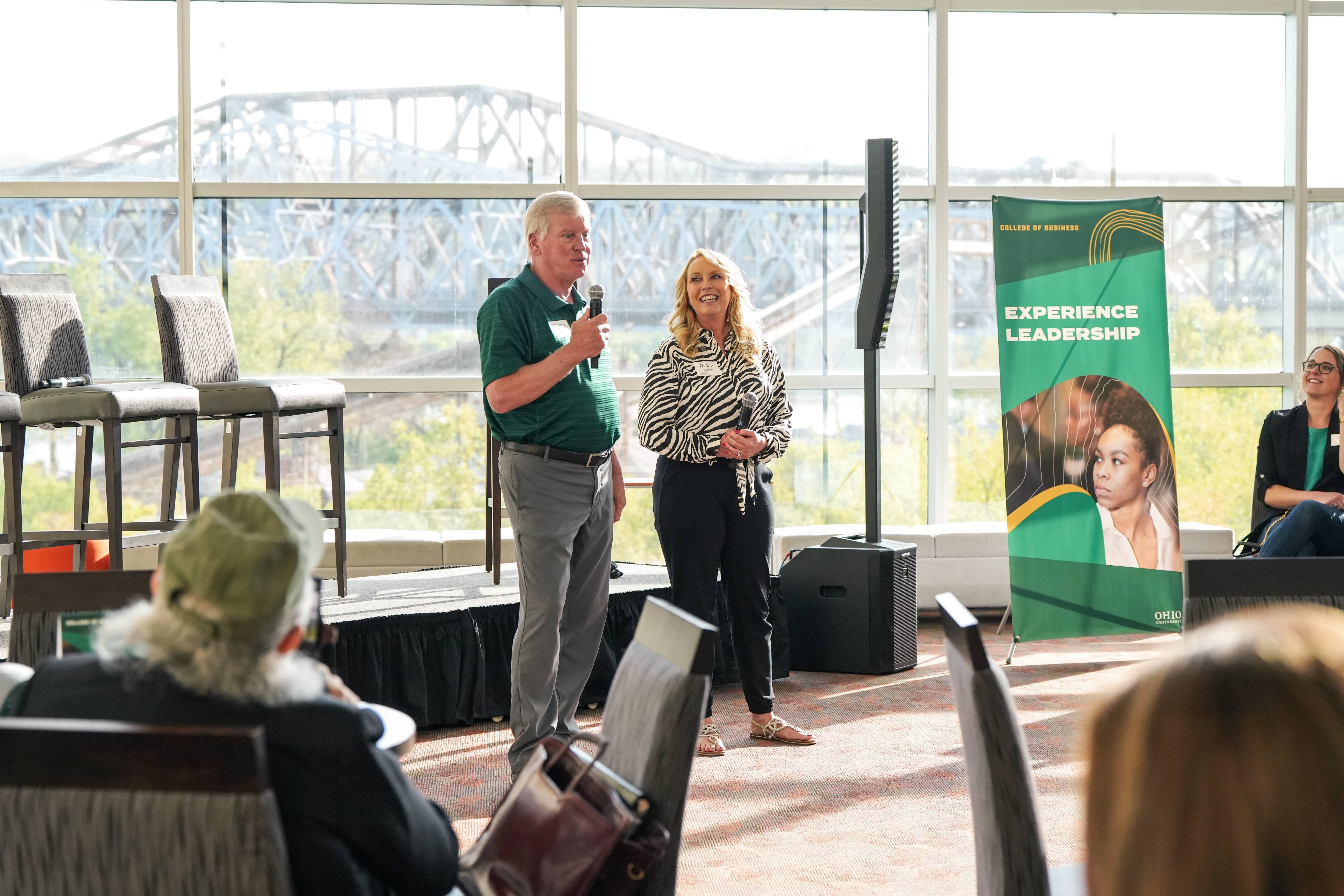 Jimmy and Robin Burrow, parents of Joe Burrow, presented the keynote address at the Bobcat Networking Event
