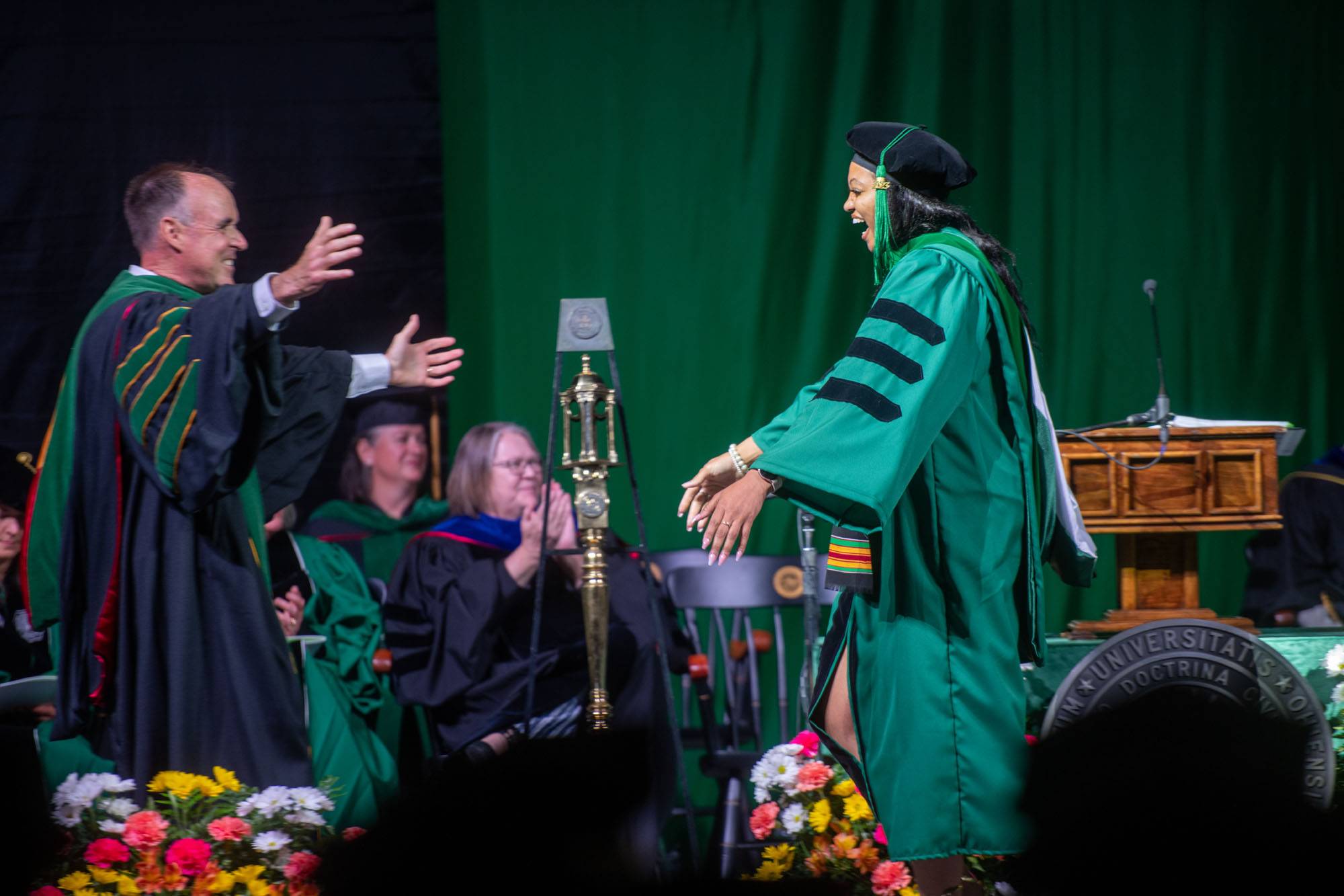 Executive Dean of the Heritage College Ken Johnson, D.O. congratulated the 238 graduates saying how proud he was as he’d watched them transform from first-year medical students into physicians