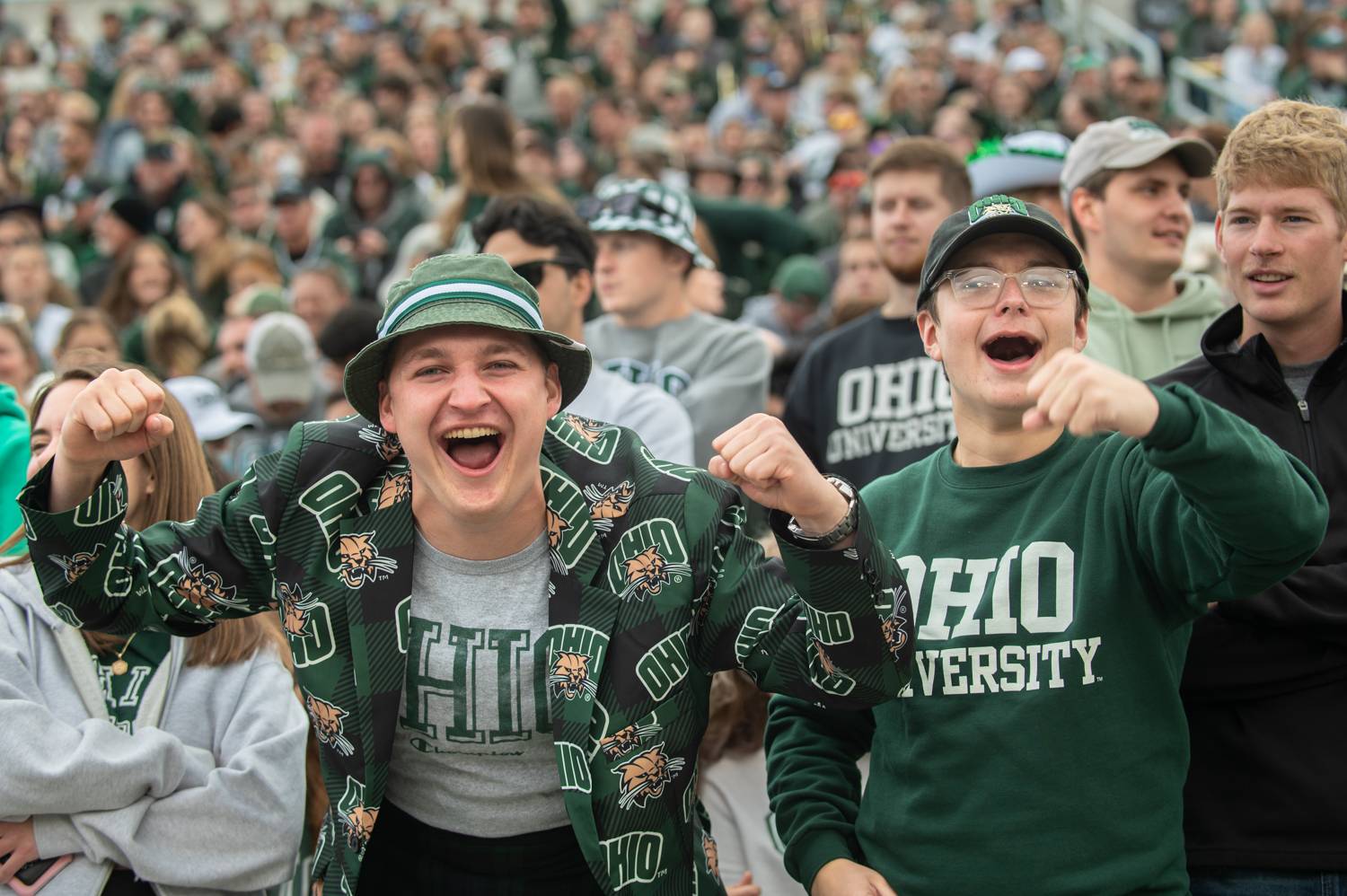 Students are full of school spirit during the Homecoming Football Game.