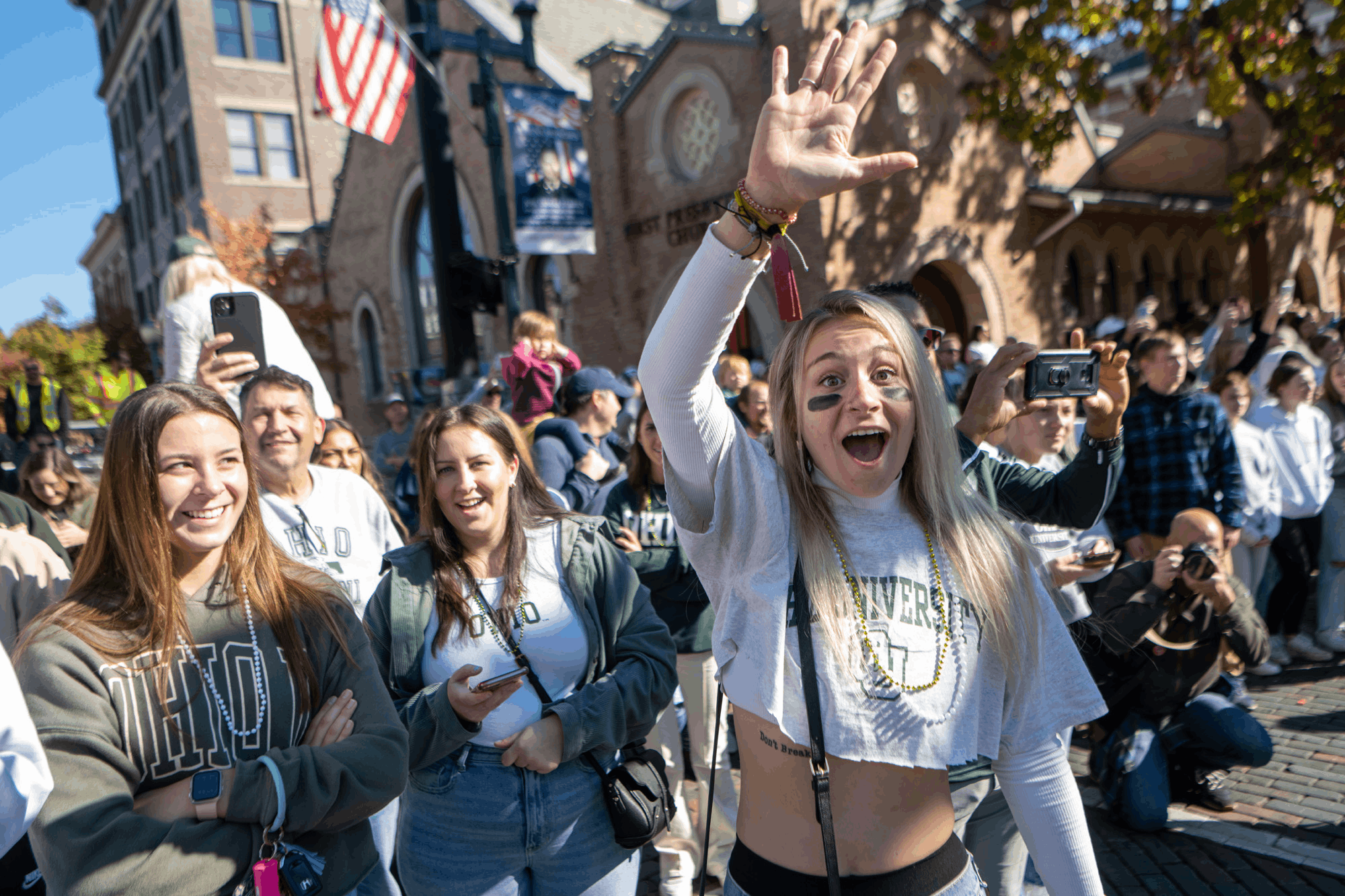 There was a lot of raising – and wearing – the Green and White during Homecoming 2022 as Bobcats past, present and future celebrated the ties, and place, that bind them to one another.